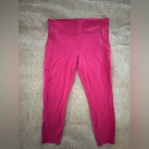 Lululemon Bright Pink Wunder Train Leggings With Pockets 14